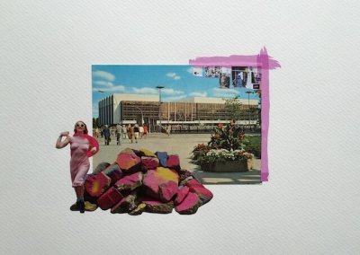 Postkartengrüße aus Berlin 15/16, Collage Papier, 32 x 24 cm, 2015, (c) hehocra