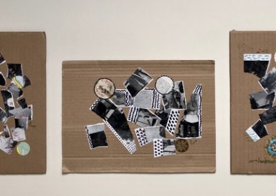 3 Collagen aus alten sw-Fotografien auf Pappe